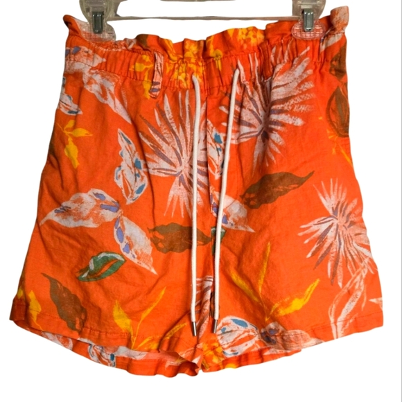 Gap Linen Tropical Orange Women's Shorts Small - Picture 1 of 5